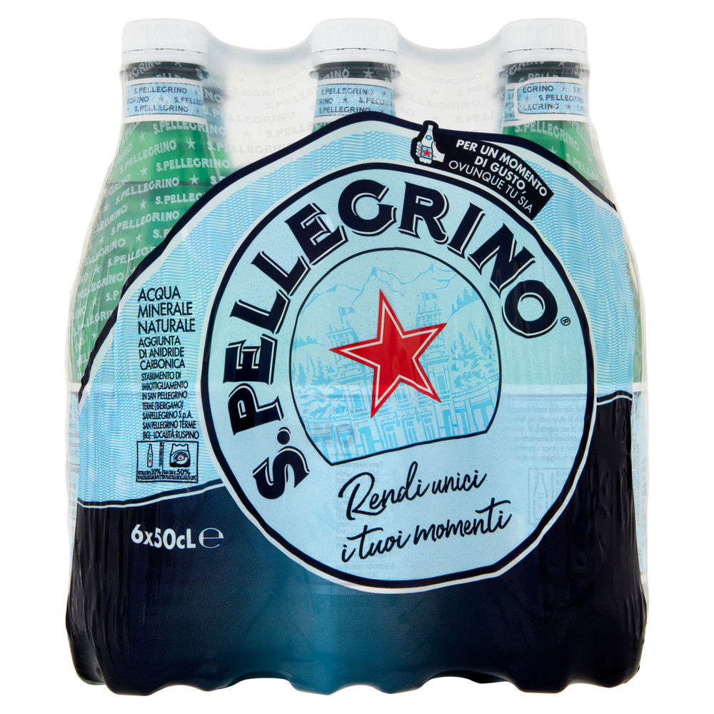 Acqua sanpellegrino frizzante r-pet ml 500 x 6