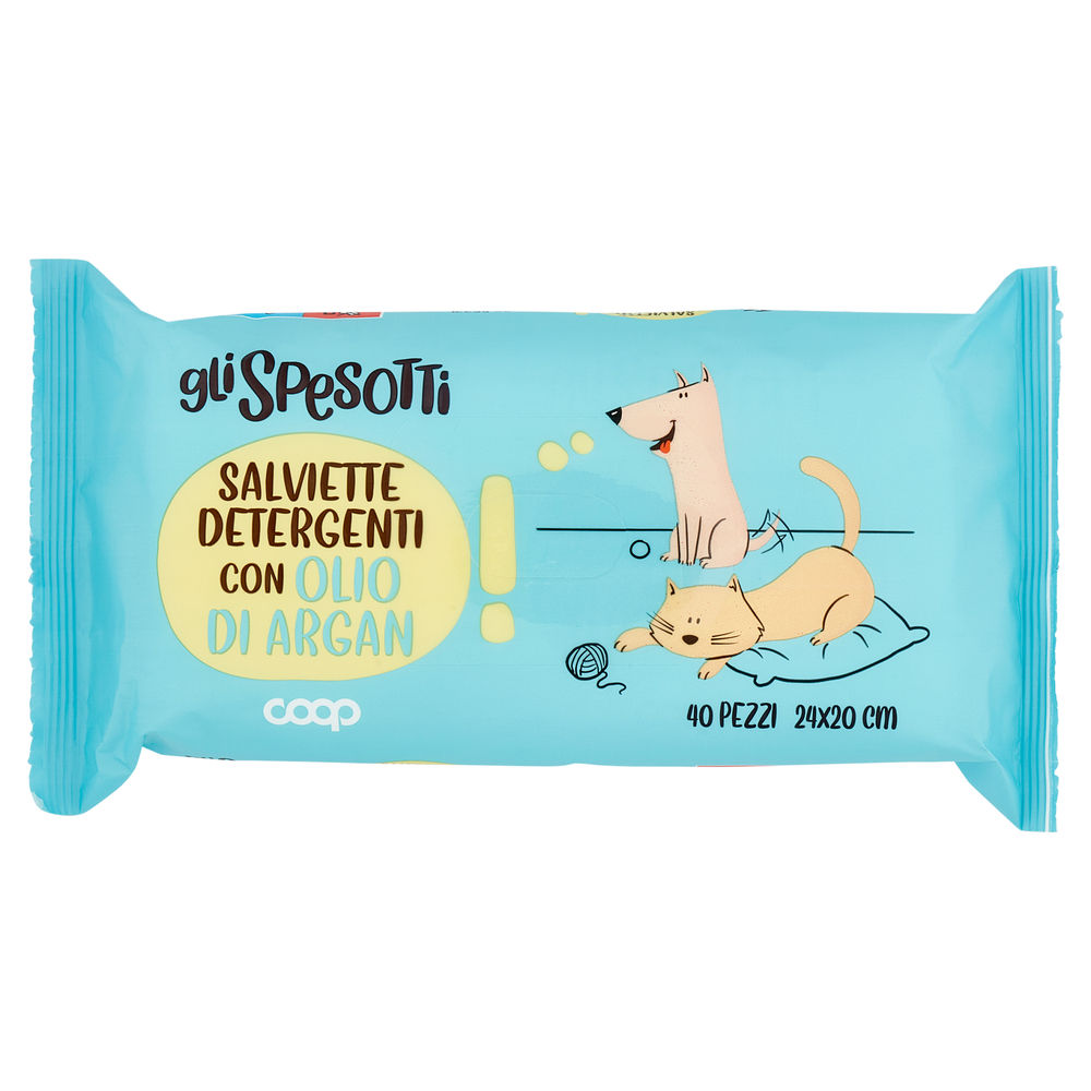 Salviette detergenti olio argan gli spesotti coop base 40pz