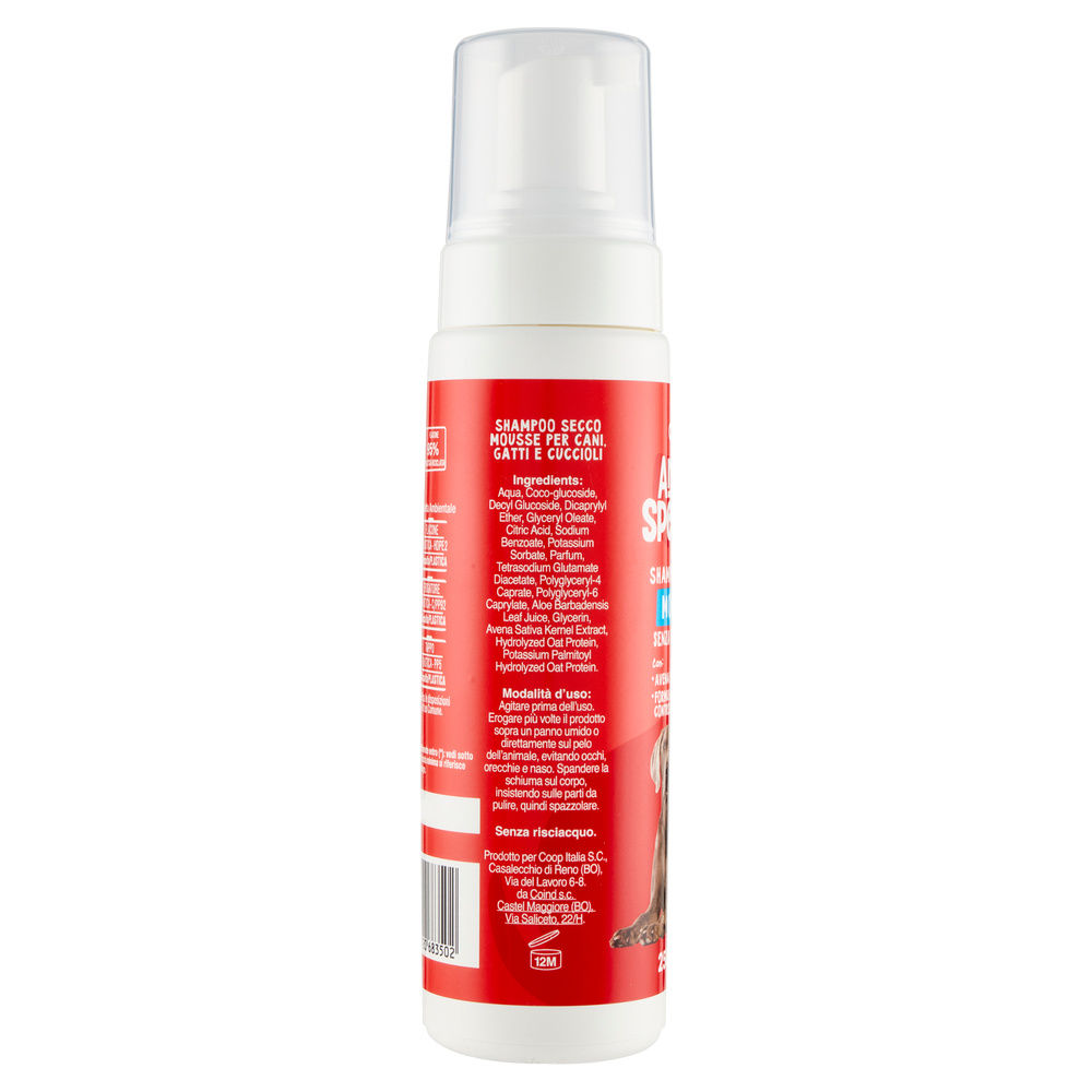 SHAMPOO SECCO MOUSSE CANI/GATTI AVENA E ALOE VERA AMICI SPECIALI COOP ML250 - 6