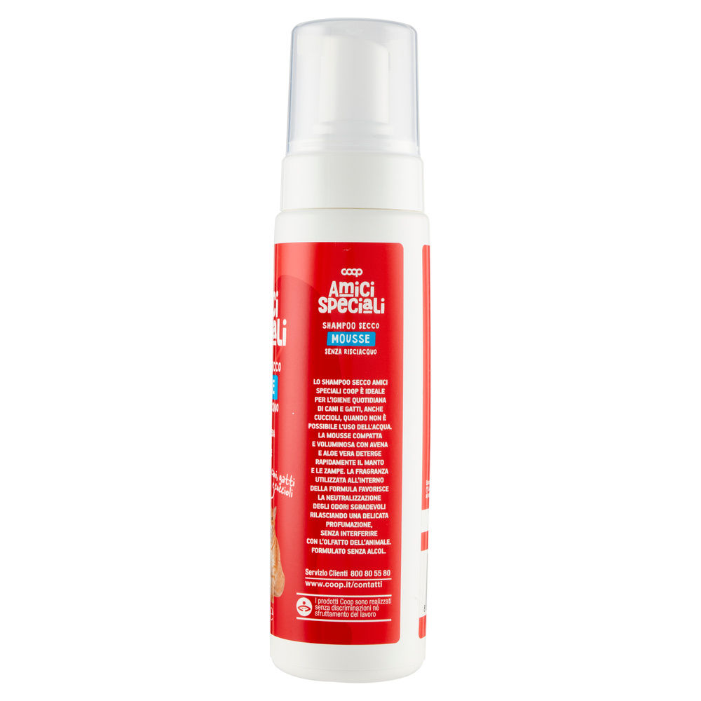 SHAMPOO SECCO MOUSSE CANI/GATTI AVENA E ALOE VERA AMICI SPECIALI COOP ML250 - 3