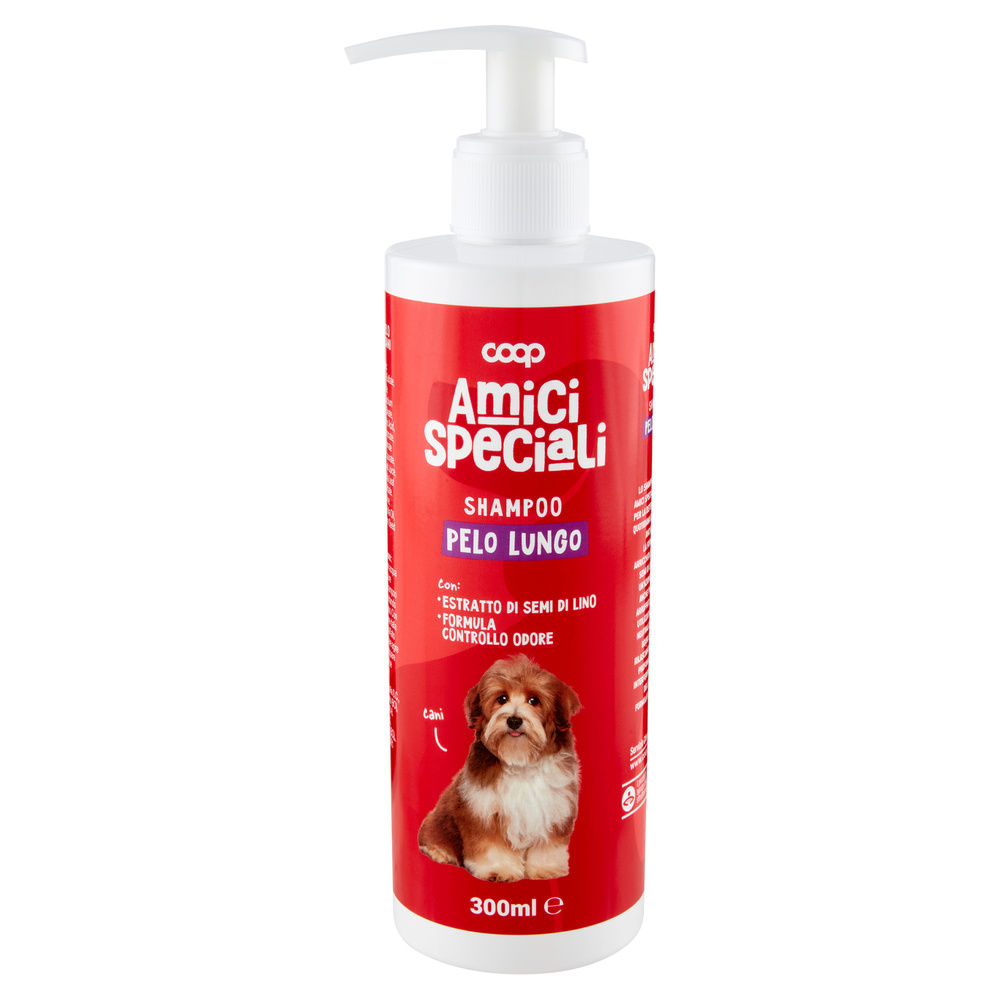SHAMPOO PELO LUNGO CANI CON SEMI DI LINO AMICI SPECIALI COOP ML300 - 2