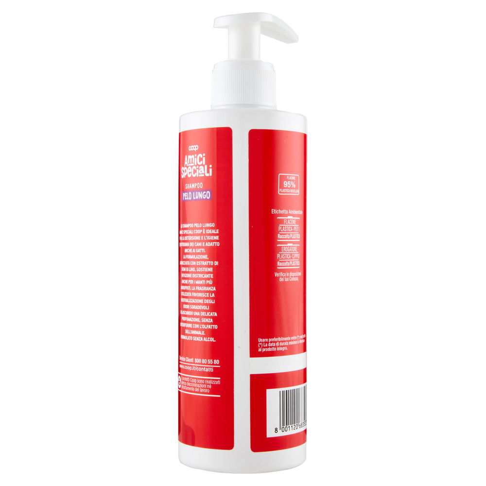 SHAMPOO PELO LUNGO CANI CON SEMI DI LINO AMICI SPECIALI COOP ML300 - 1