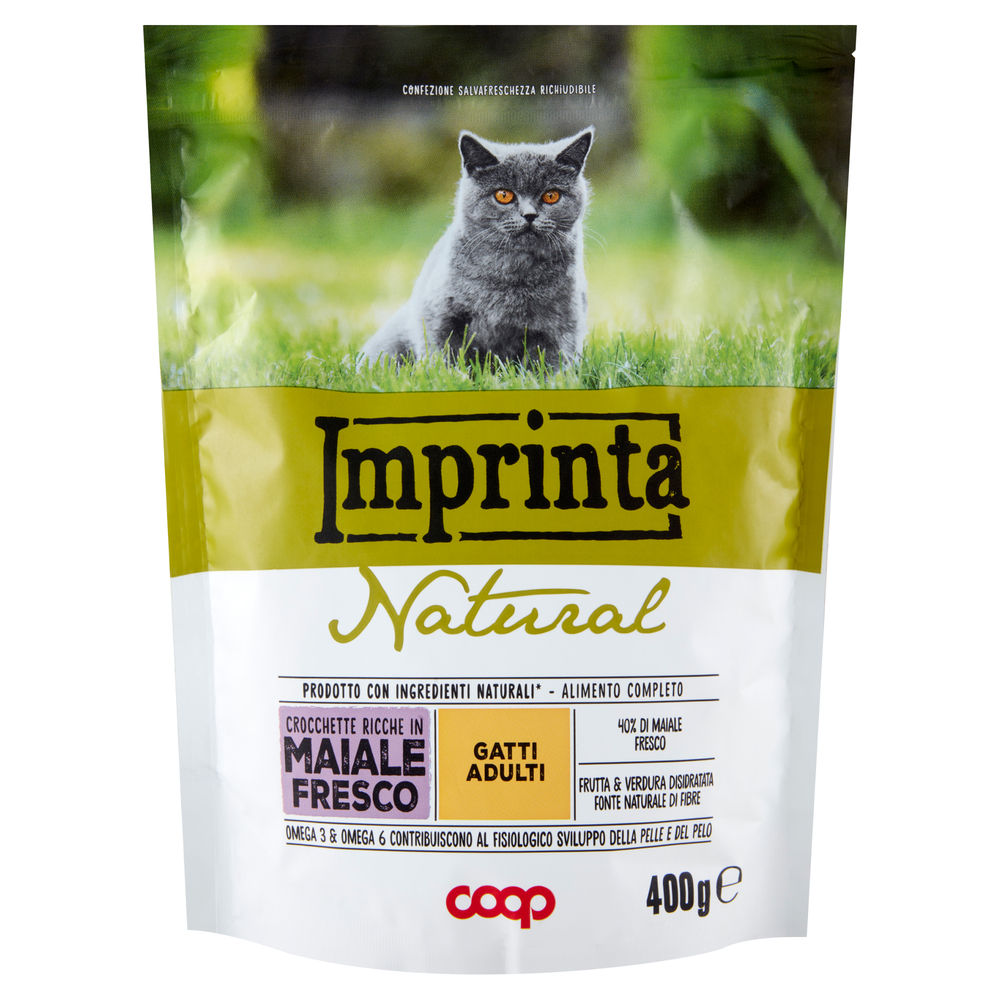 Secco gatto crocchette per gatti adulti naturali maiale imprinta coop g400