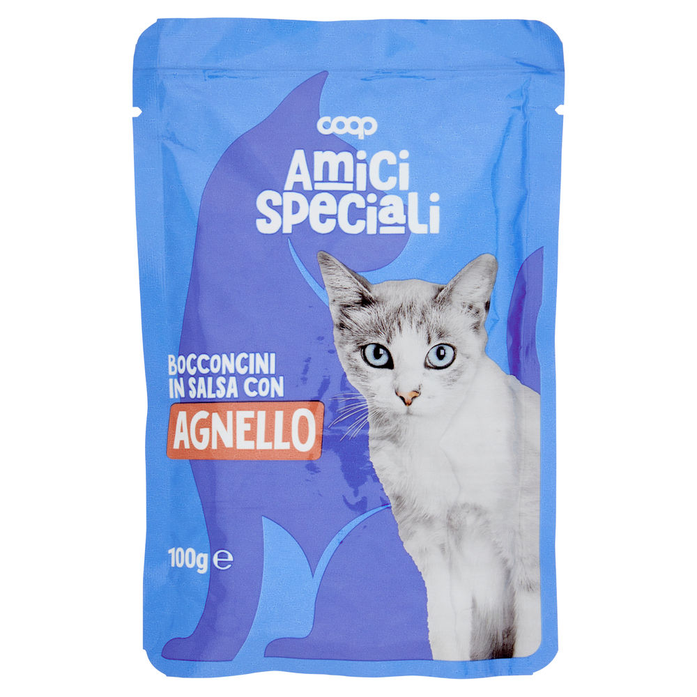 UMIDO GATTO BOCCONCINI PER GATTI AGNELLO AMICI SPECIALI COOP BUSTA G100 - 0