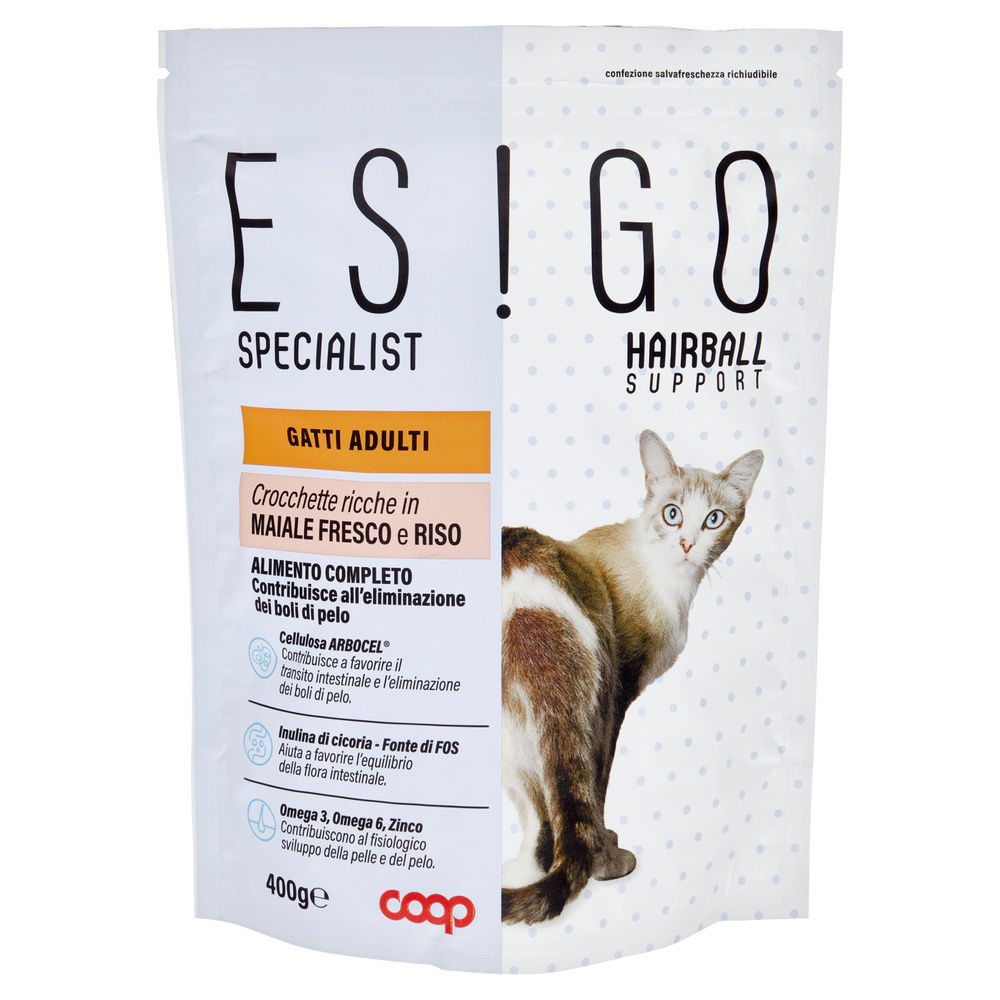 SECCO GATTO CROCCHETTE MAIALE E RISO PER GATTI ADULTI ANTIB.ESIGO SP COOP G400 - 4