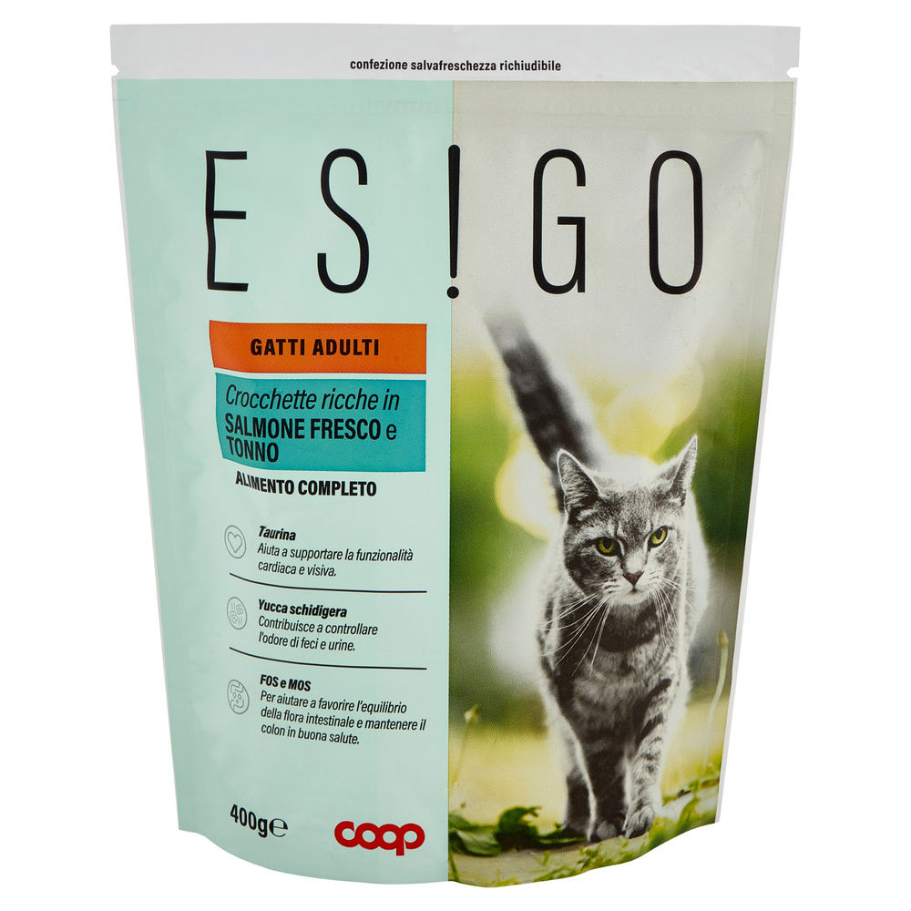 SECCO GATTO CROCCHETTE SALMONE E TONNO PER GATTI ADULTI ESIGO COOP G400 - 8