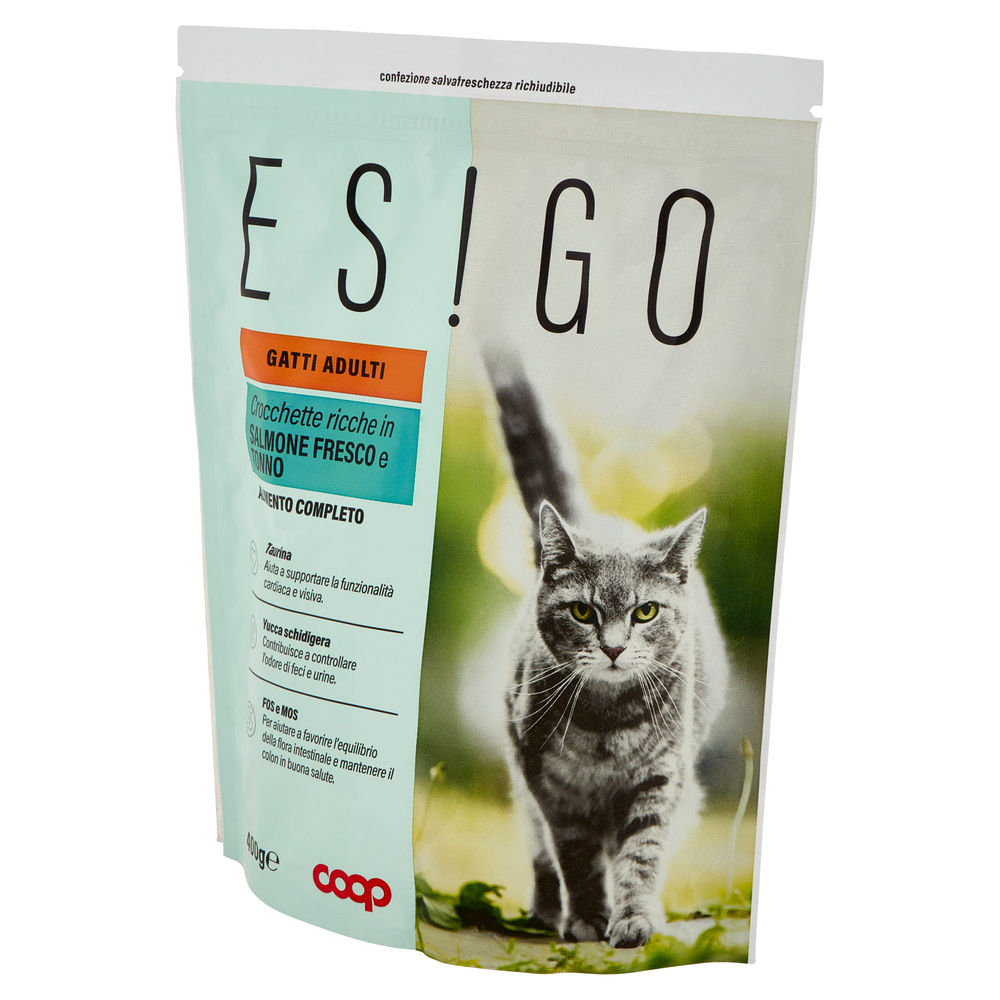 SECCO GATTO CROCCHETTE SALMONE E TONNO PER GATTI ADULTI ESIGO COOP G400 - 5