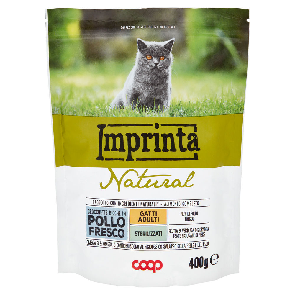 SECCO GATTO CROCCHETTE NATURALI PER GATTI STERILIZZATI POLLO IMPRINTA COOP G400 - 2