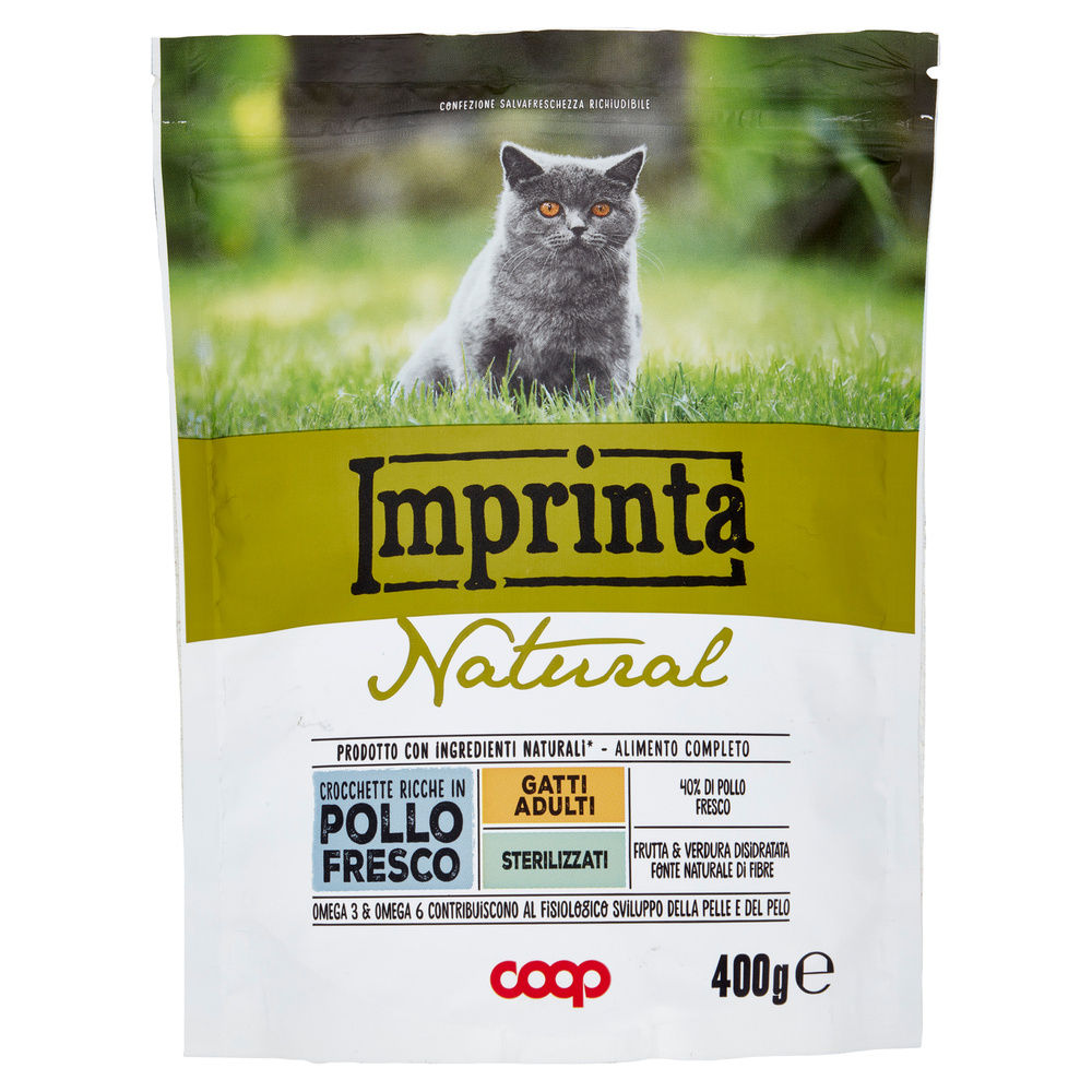 SECCO GATTO CROCCHETTE NATURALI PER GATTI STERILIZZATI POLLO IMPRINTA COOP G400 - 3