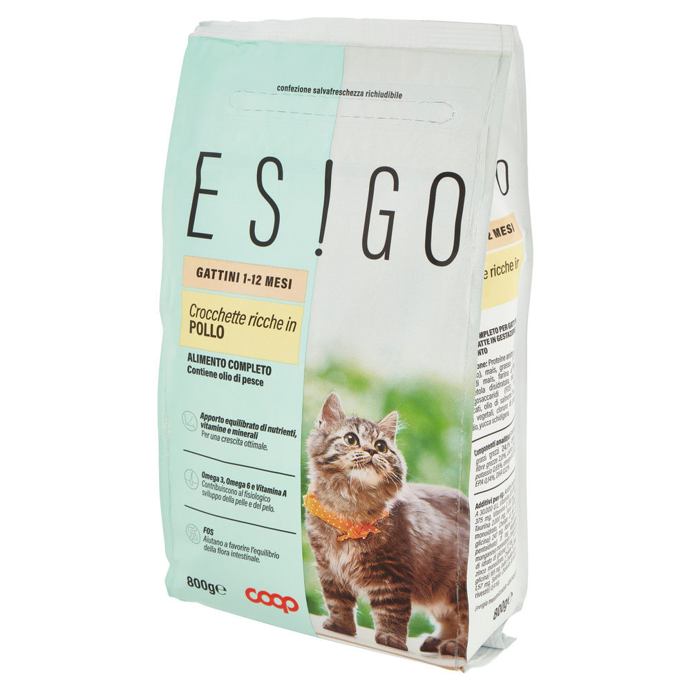 SECCO GATTO CROCCHETTE PER GATTINI POLLO E RISO ESIGO COOP G800 - 8