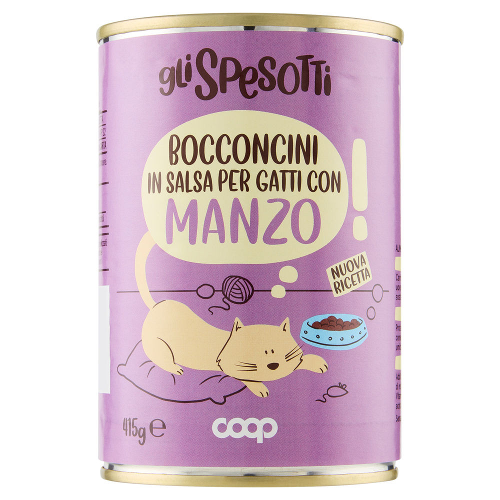 UMIDO GATTO BOCCONCINI PER GATTI MANZO GLI SPESOTTI COOP LATTINA G415 - 0