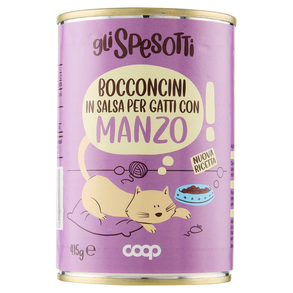 UMIDO GATTO BOCCONCINI PER GATTI MANZO GLI SPESOTTI COOP LATTINA G415 - 14