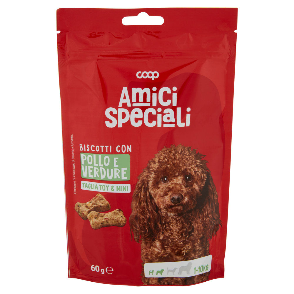 BISCOTTI PER CANI POLLO E VERDURE TOY & MINI AMICI SPECIALI COOP G60 - 2