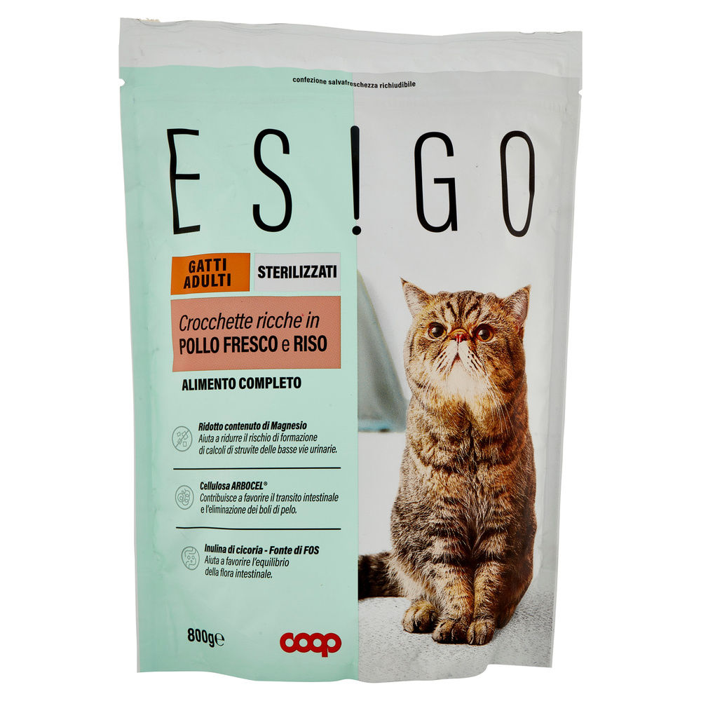 SECCO GATTO CROCCHETTE GATTI STERILIZZATI POLLO E RISO ESIGO COOP G800 - 4