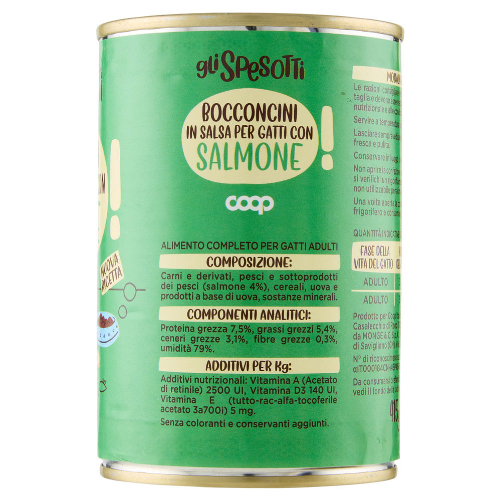 UMIDO GATTO BOCCONCINI PER GATTI SALMONE GLI SPESOTTI COOP LATTINA G415 - 14