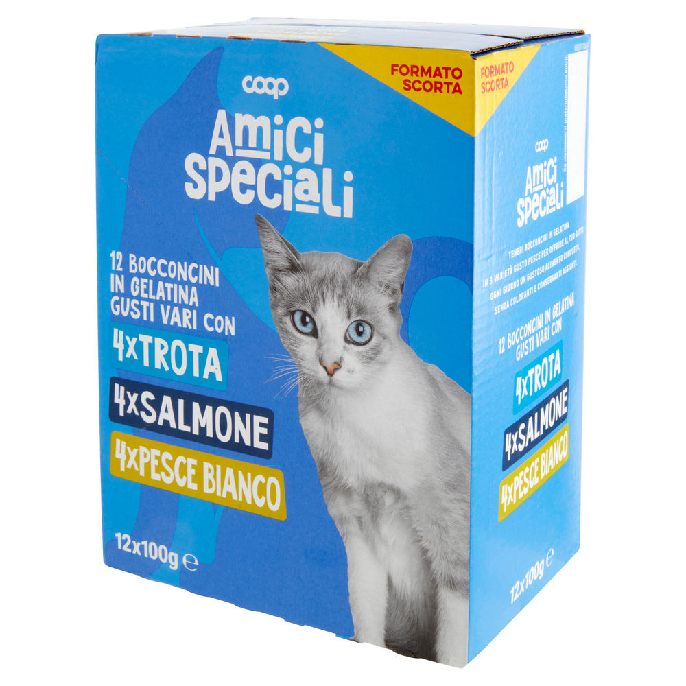 UMIDO GATTO MULTIPACK BOCCONC.PER GATTI IN GEL.PESCE AMICI SPECIALI COOP G100X12 - 8