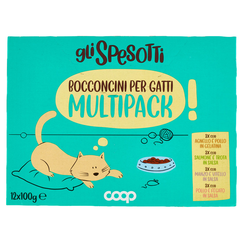 UMIDO GATTO BOCCONCINI GATTO SCATOLA GUSTI VARI GLI SPESOTTI COOP G100X12 - 1