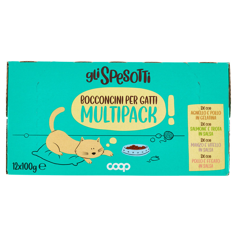 UMIDO GATTO BOCCONCINI GATTO SCATOLA GUSTI VARI GLI SPESOTTI COOP G100X12 - 6