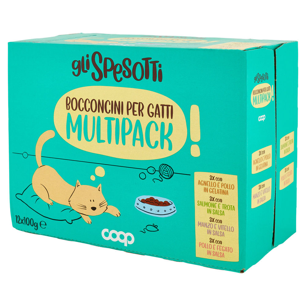 UMIDO GATTO BOCCONCINI GATTO SCATOLA GUSTI VARI GLI SPESOTTI COOP G100X12 - 8