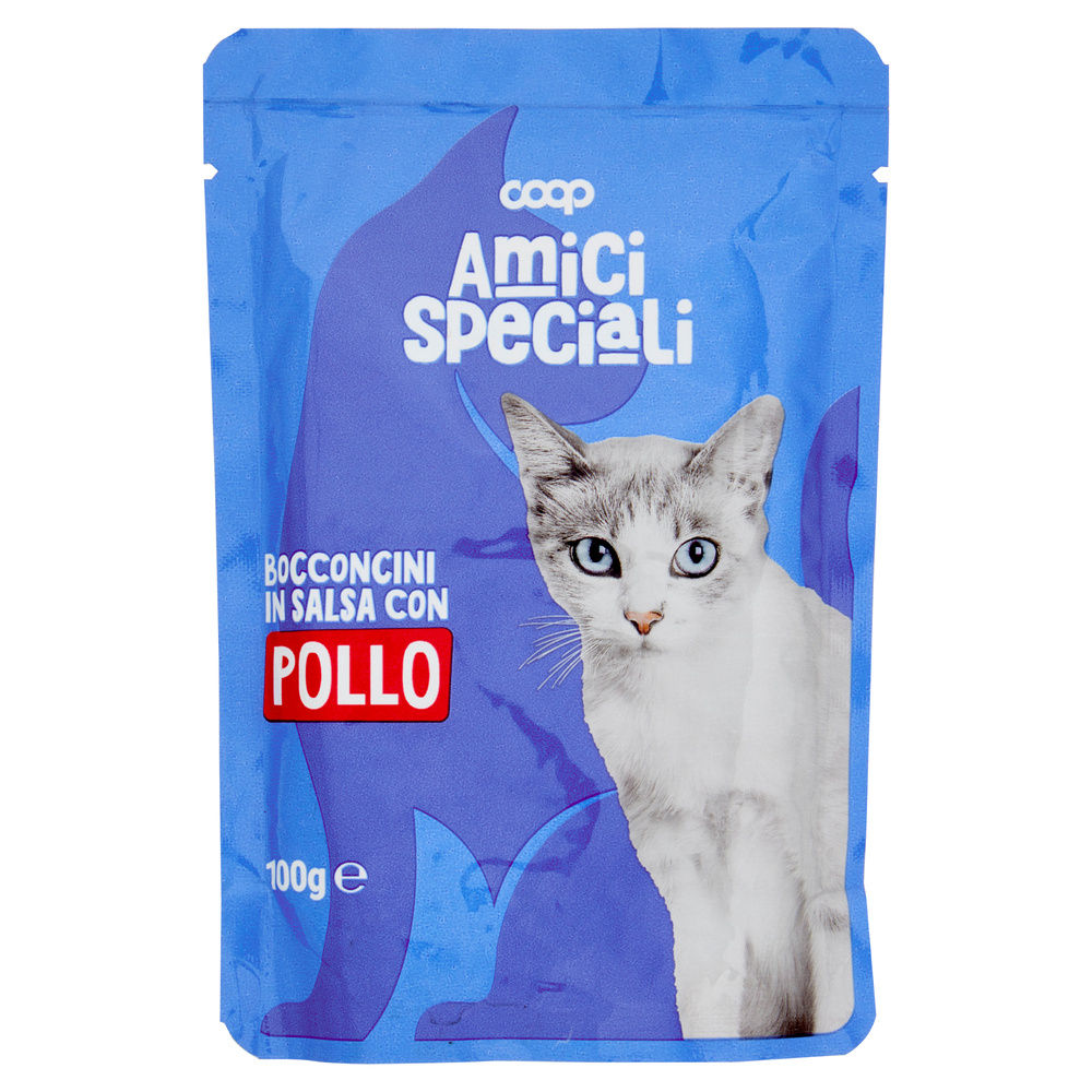 UMIDO GATTO BOCCONCINI PER GATTI POLLO AMICI SPECIALI COOP BUSTA G100 - 2