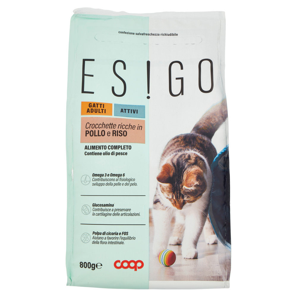 SECCO GATTO CROCCHETTE GATTI ATTIVI POLLO/RISO ESIGO COOP G800 - 3