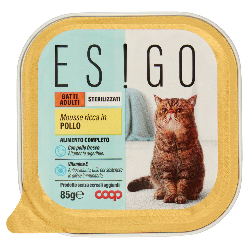 UMIDO GATTO MOUSSE RICCA IN POLLO PER GATTO STERILIZZATO COOP ESIGO G85 - 4