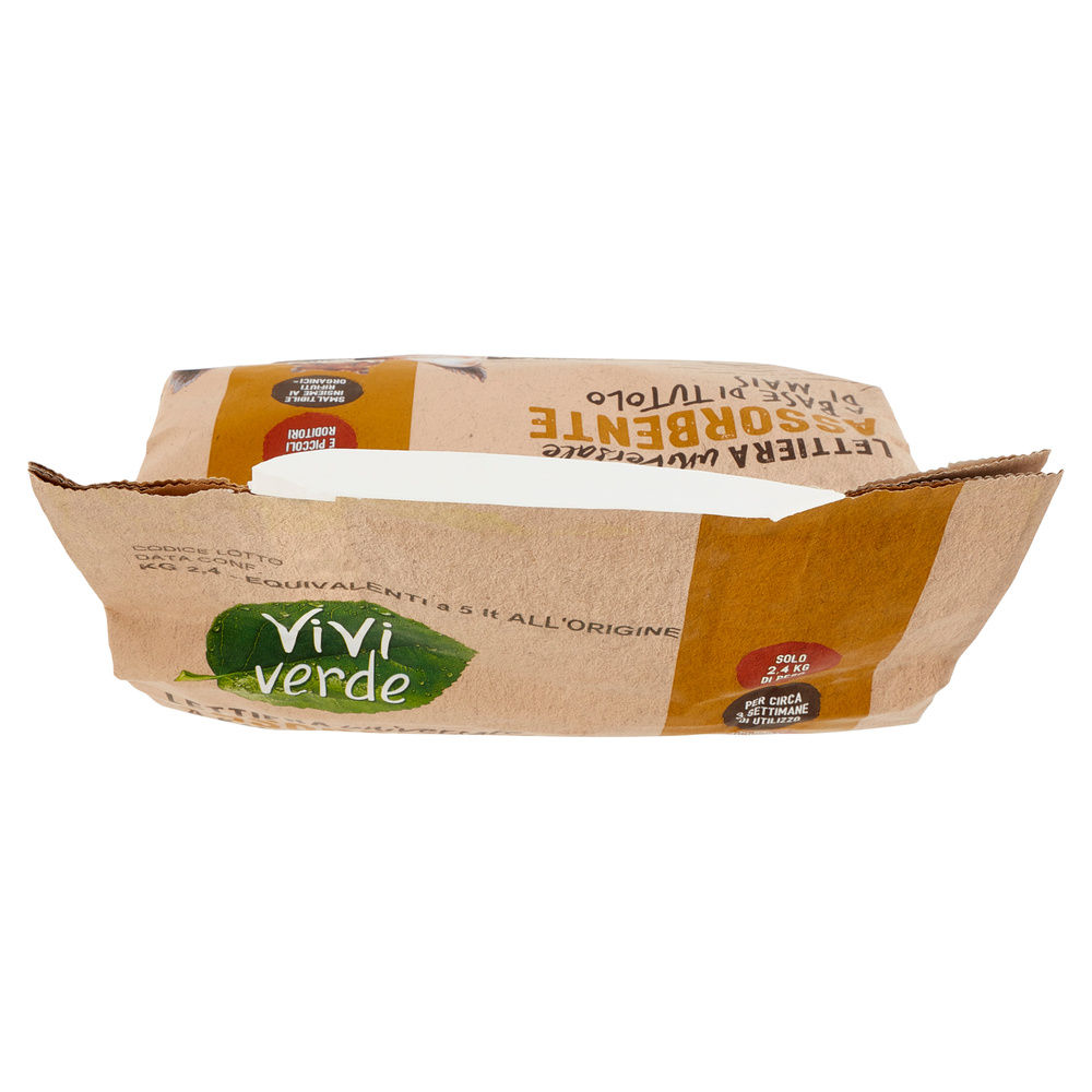 LETTIERA VEGETALE UNIVERSALE ASSORBENTE MAIS VIVI VERDE COOP 2,4KG - 6