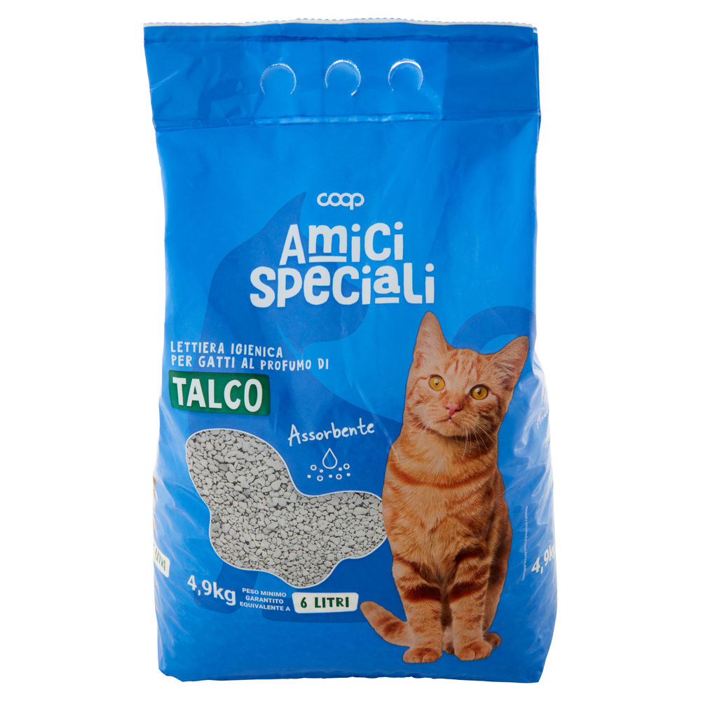 LETTIERA IGIENICA PER GATTI AMICI SPECIALI COOP ASSORBENTE BIANCA TALCO LT 6 - 2