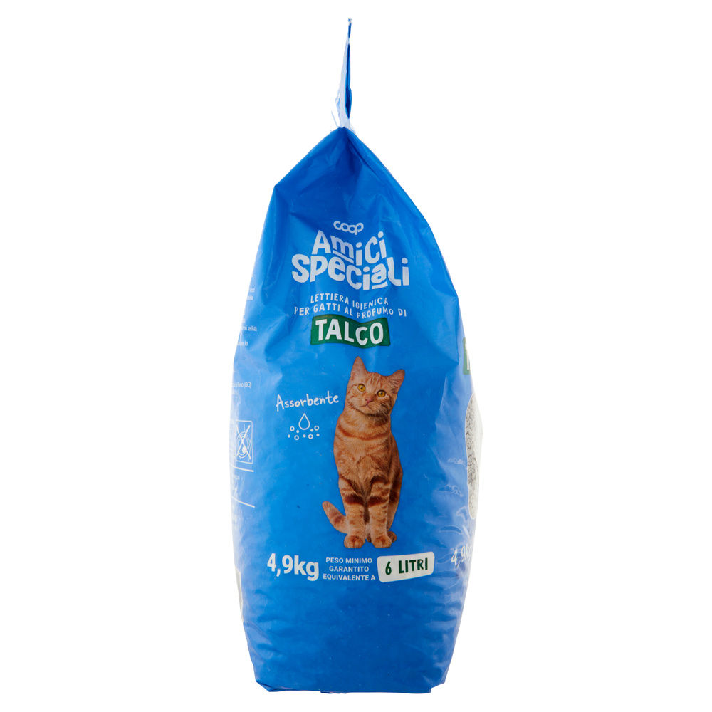 LETTIERA IGIENICA PER GATTI AMICI SPECIALI COOP ASSORBENTE BIANCA TALCO LT 6 - 4