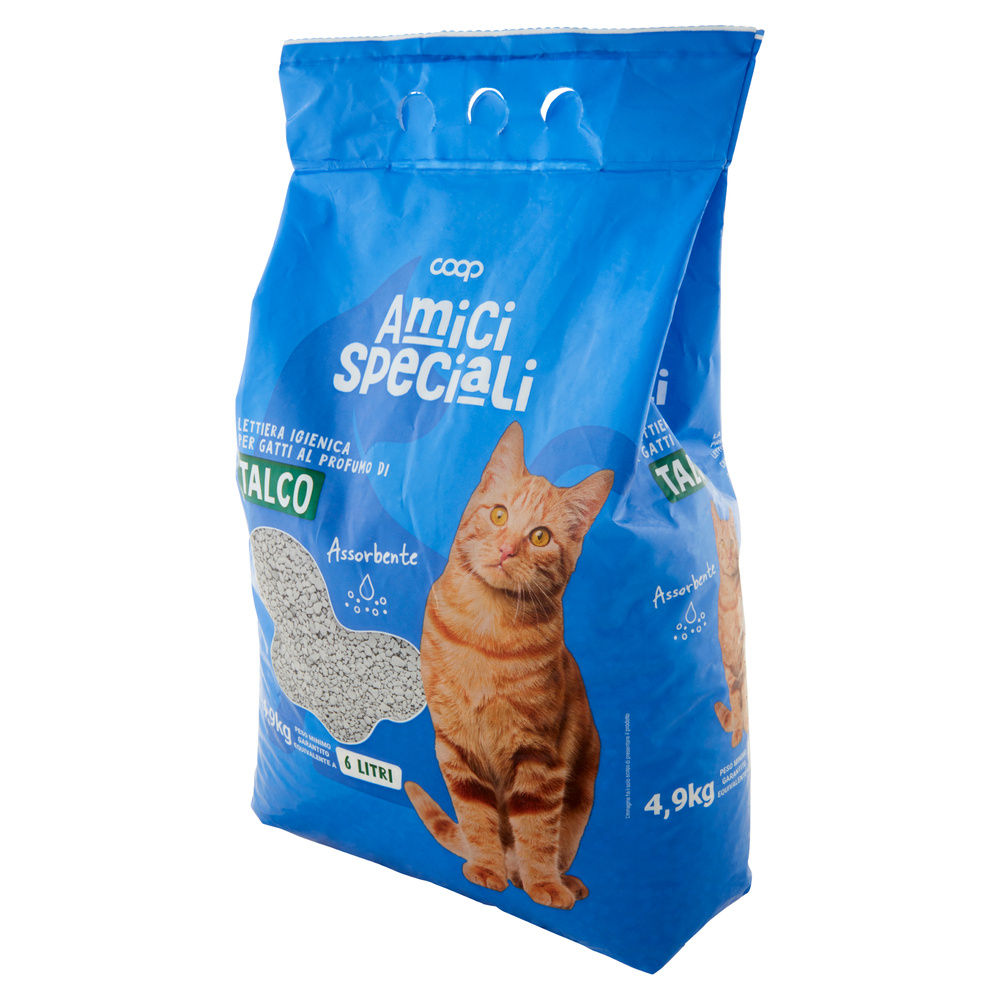 LETTIERA IGIENICA PER GATTI AMICI SPECIALI COOP ASSORBENTE BIANCA TALCO LT 6 - 8