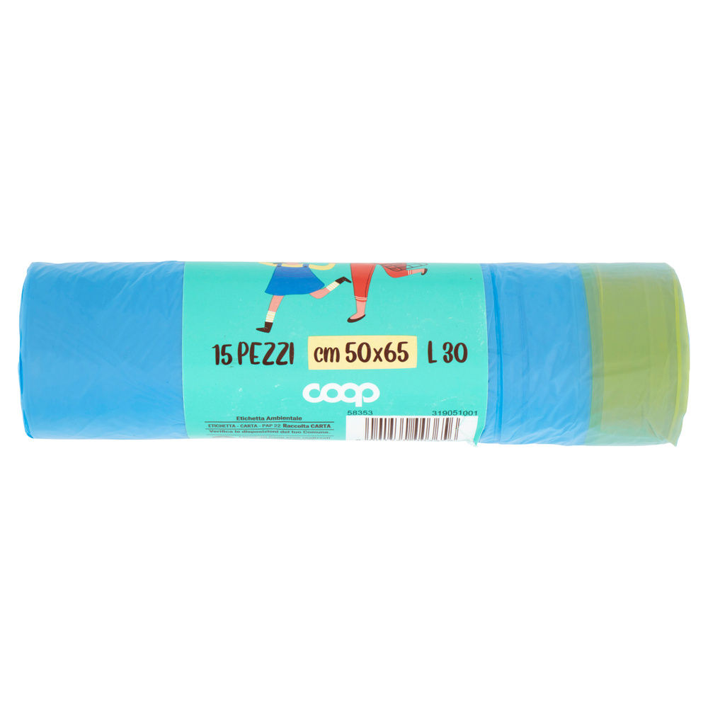 SACCHI NETTEZZA GLI SPESOTTI COOP CON MANIGLIE BLU 50X65 PZ 15 - 3