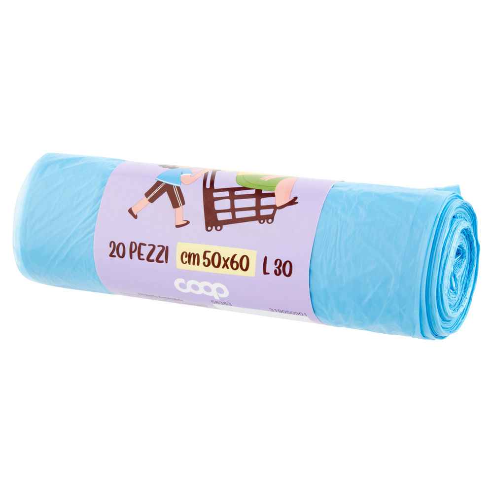 SACCHI NETTEZZA GLI SPESOTTI COOP CON LACCI BLU 50X60 PZ 20 - 5