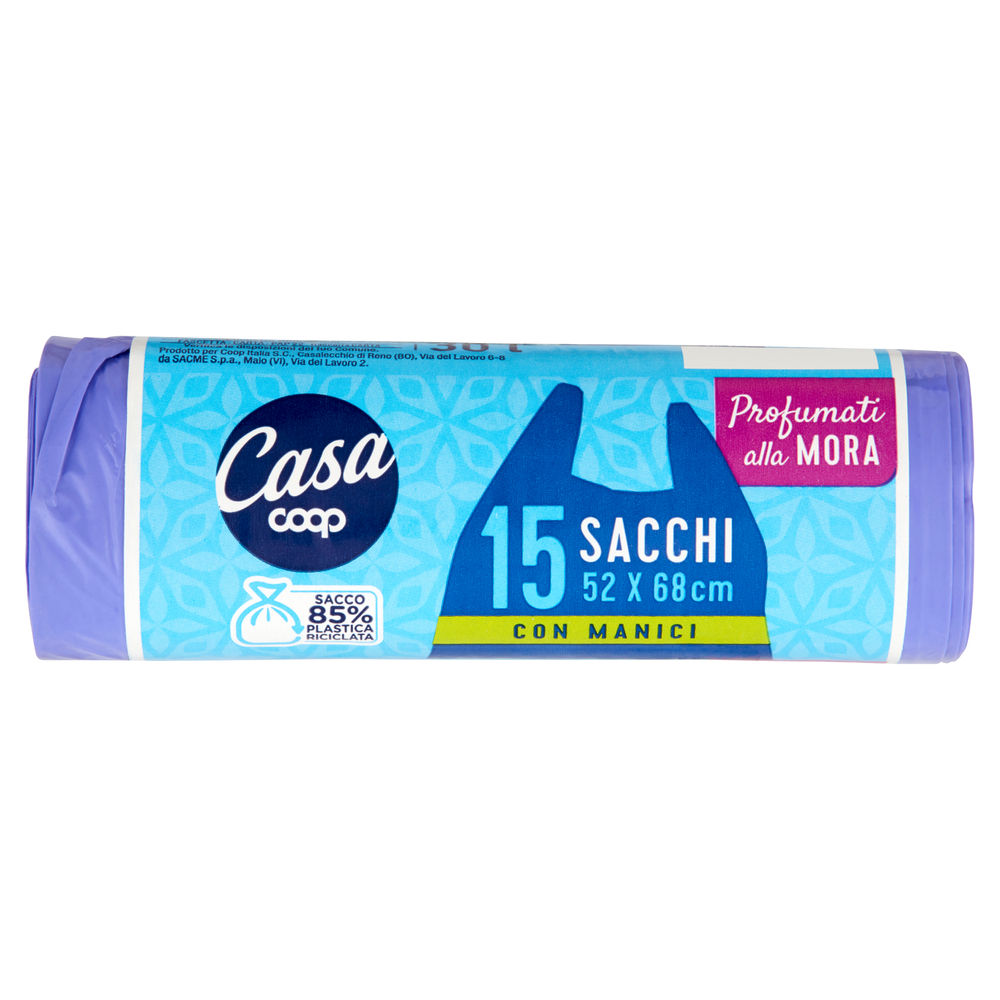 SACCHI NETTEZZA PROFUMATI CON MANIGLIA COOP CASA 52X68 30 L PROFUMO MORA PZ.15 - 0