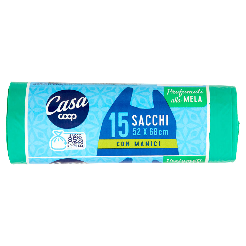 Sacchi nettezza profumati con maniglia coop casa 52x68 30 l profumo mela pz.15