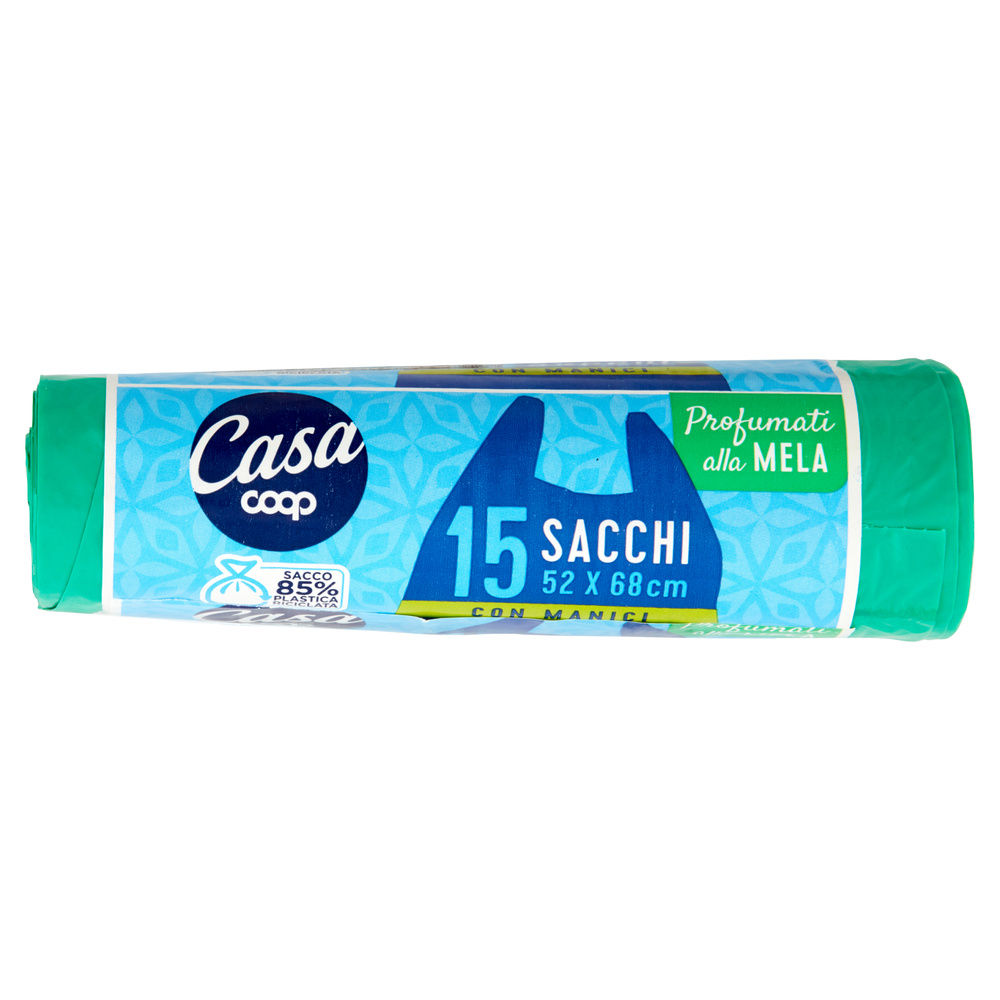 SACCHI NETTEZZA PROFUMATI CON MANIGLIA COOP CASA 52X68 30 L PROFUMO MELA PZ.15 - 6