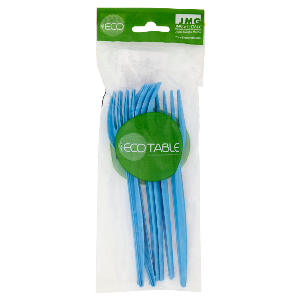 FORCHETTE SMART ECOTABLE MATER-BI TURQUOISE PZ.6 - 2