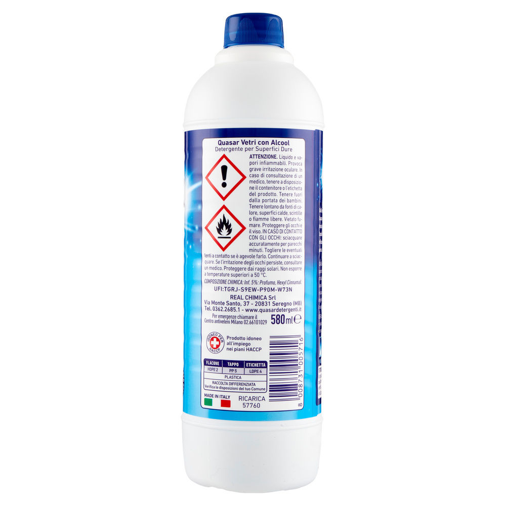 DETERGENTE VETRI QUASAR RICARICA ML.580 - 5