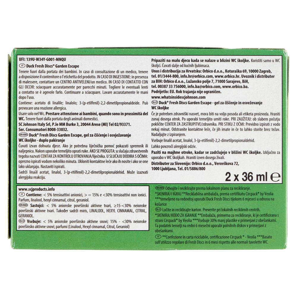 SCHIUMOGENO GEL DUCK FRESH DISCS DOPPIA RICARICA LIMITED EDITION PZ.2 - 1