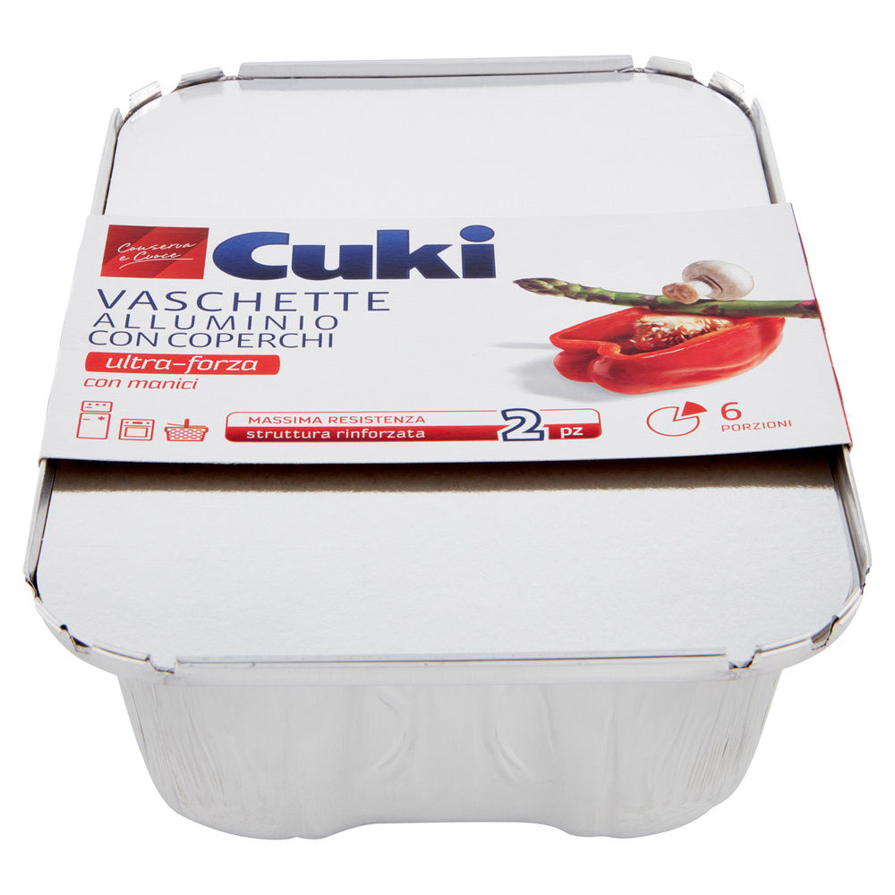 VASCHETTE ALLUMINIO CON COPERCHIO CUKI RS99L 1,8LT 6PORZIONI PZ.2 - 2