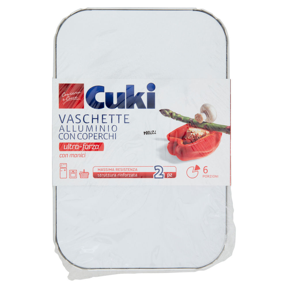 VASCHETTE ALLUMINIO CON COPERCHIO CUKI RS99L 1,8LT 6PORZIONI PZ.2 - 6