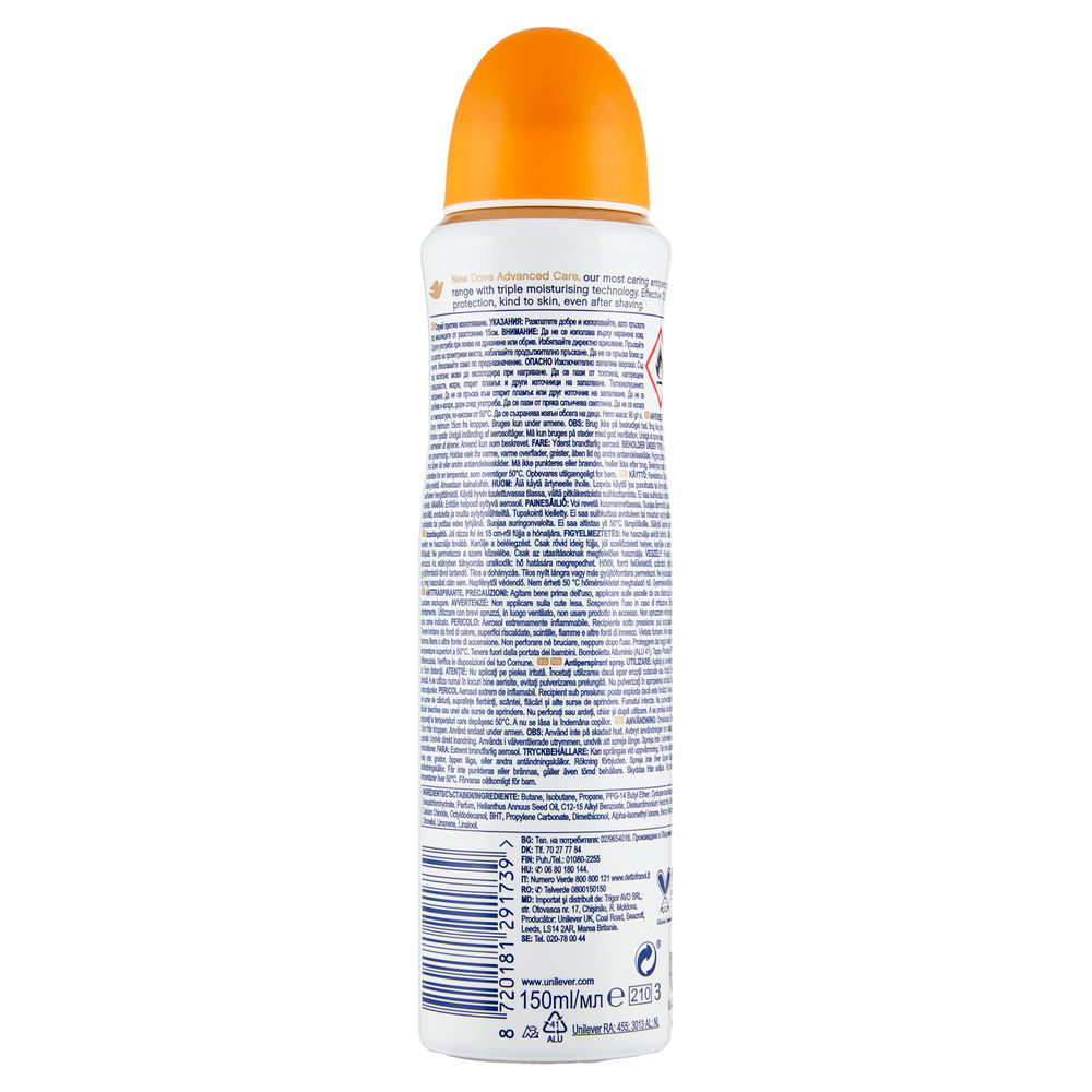 DEODORANTE DOVE SPRAY ADVANCED CARE PASSION FRUIT ML 150 - 1