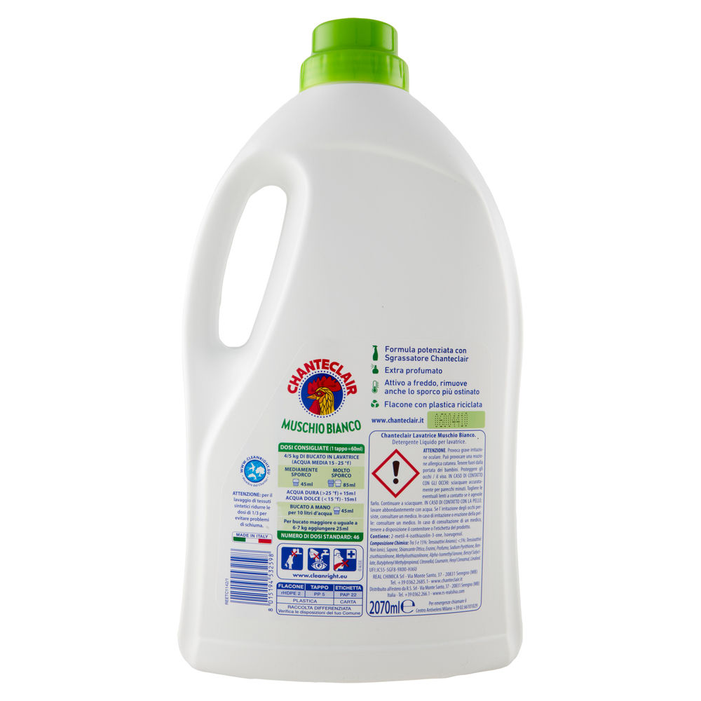 DETERSIVO LAVATRICE LIQUIDO CHANTECLAIR MUSCHIO BIANCO 46LAV L 2,07 - 1