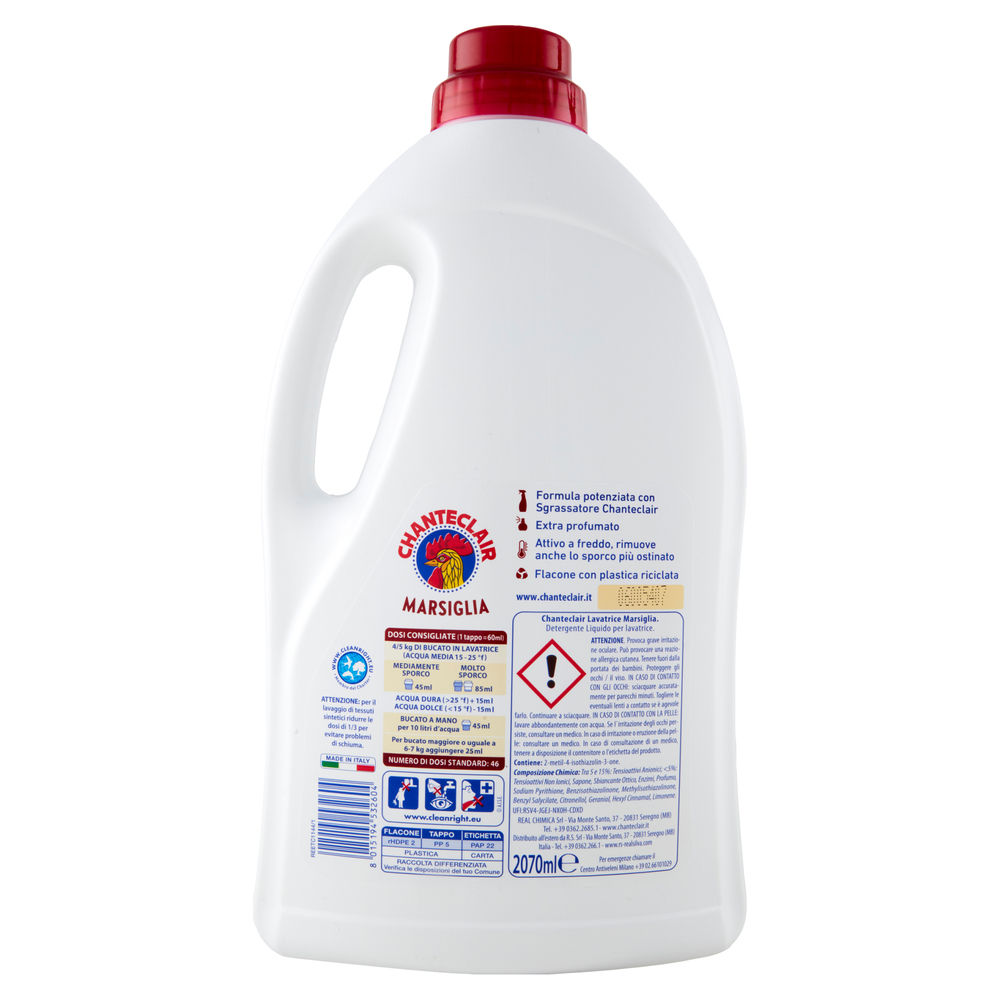 DETERSIVO LAVATRICE LIQUIDO CHANTECLAIR MARSIGLIA 46LAV L 2,07 - 1