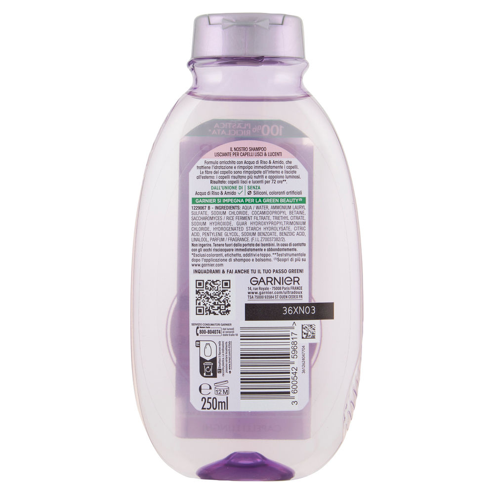 SHAMPOO LISCIANTE ULTRA DOLCE GARNIER INFUSO DI ACQUA DI RISO&AMIDO ML 250 - 1