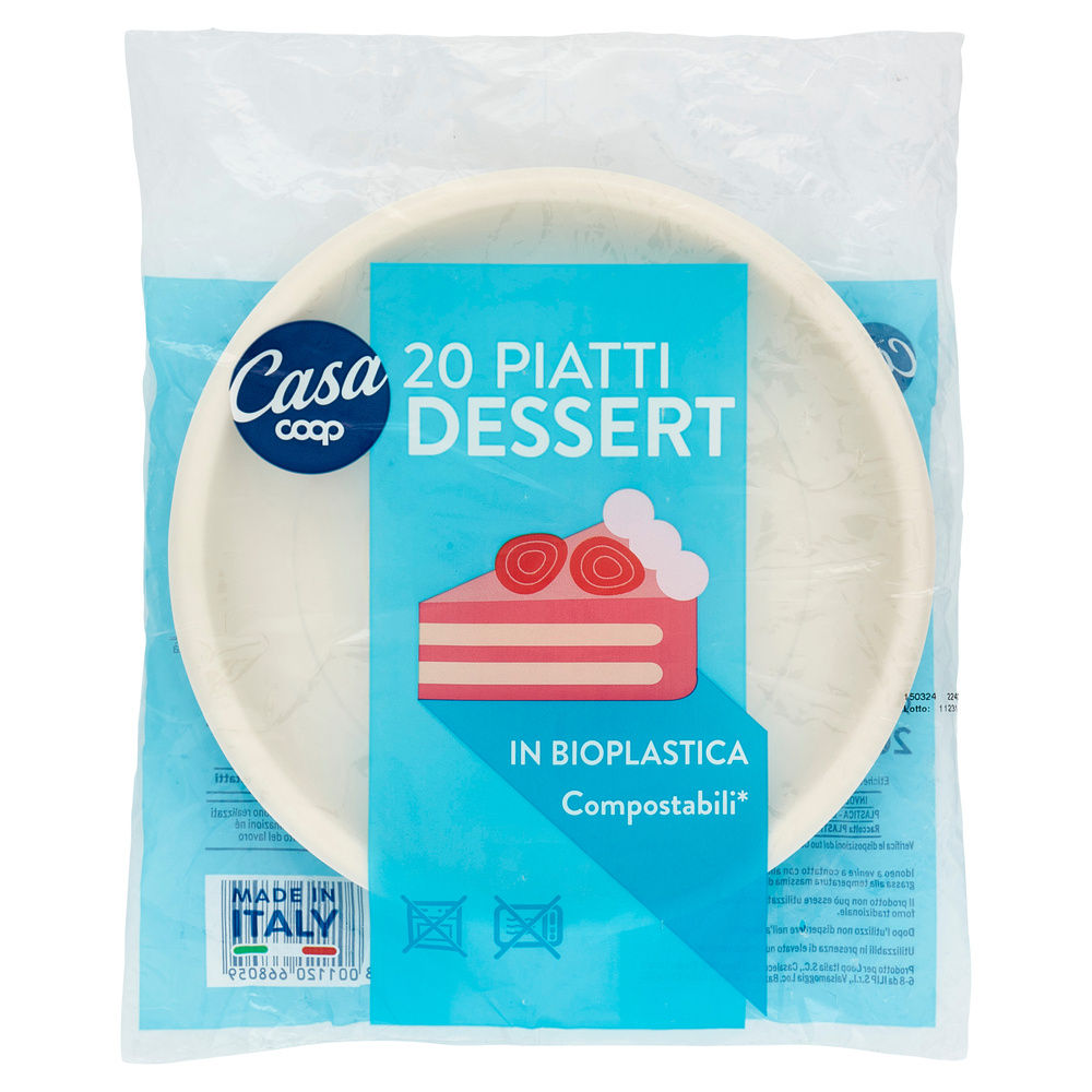 PIATTI DESSERT BIOPLASTICA COOP CASA DIAM. CM16,5 PZ 20 - 2