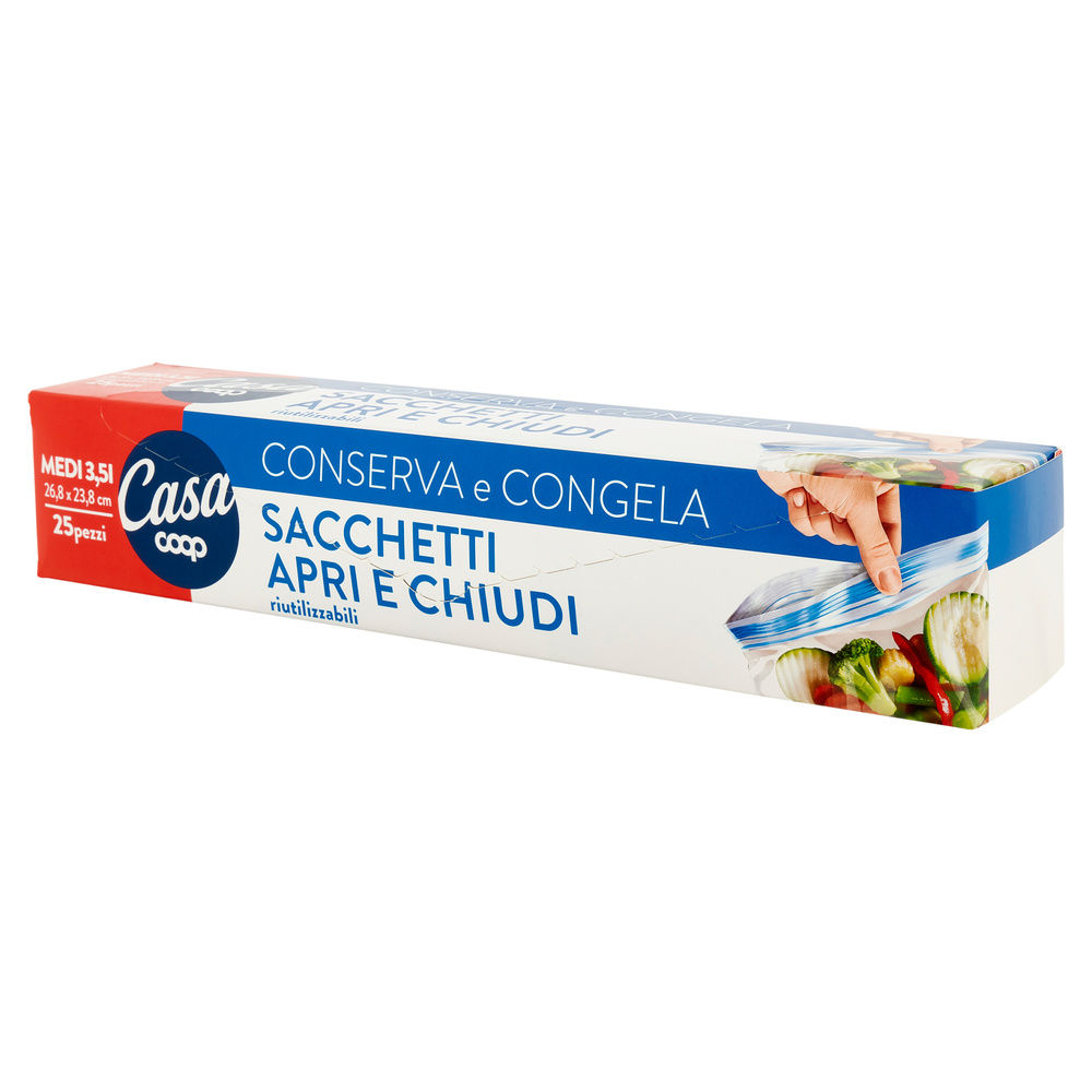 SACCHETTI APRI E CHIUDI RIUTILIZZABILI COOP CASA MEDI 3,5L PZ.25 - 8