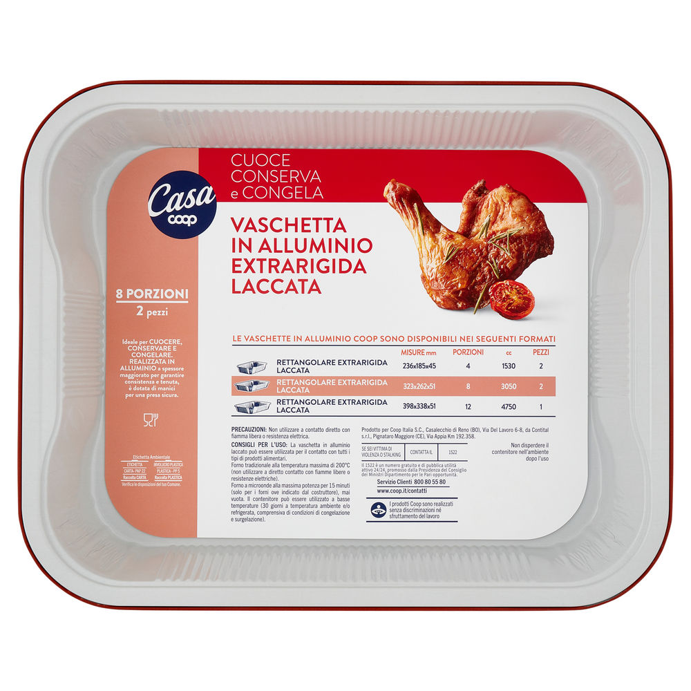 Vaschetta laccata coop casa 8 porzioni pz.2