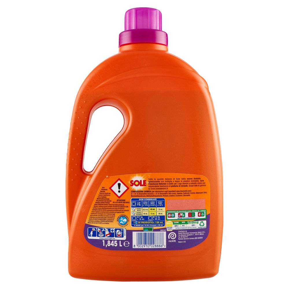 DETERSIVO LAVATRICE LIQUIDO SOLE FRESCHEZZA NATURALE LAVANDA 41LV L 1,845 - 1