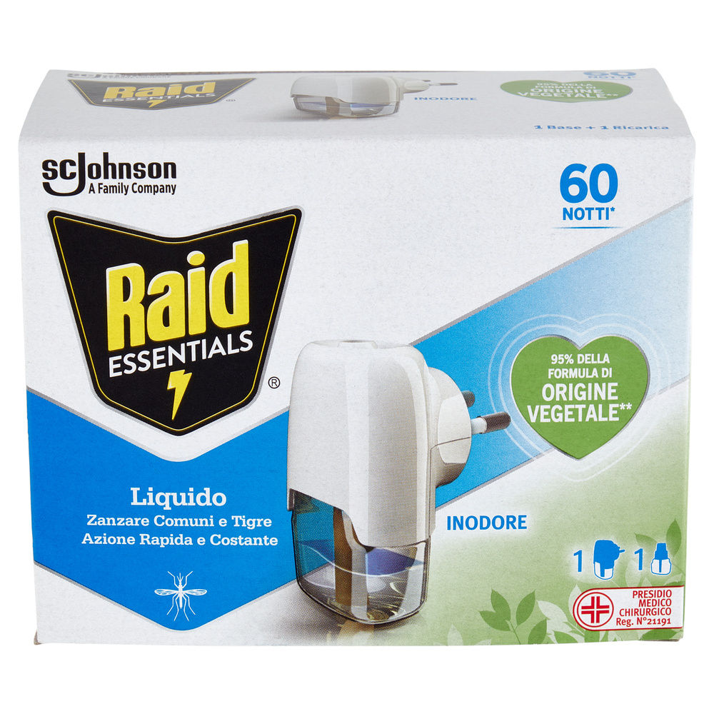INSETTICIDA RAID ESSENTIALS LIQUIDO BASE +RIC.60 NOTTI ML 36 - 8