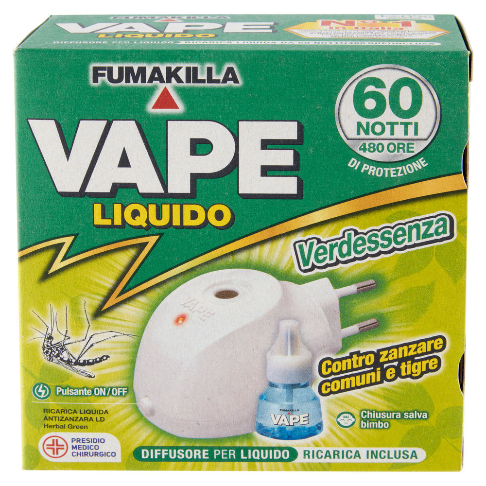 ELETTROEMANATORE VAPE LIQUIDO VERDESSENZA + RICARICA LIQUIDA 60 NOTTI ML30 - 2